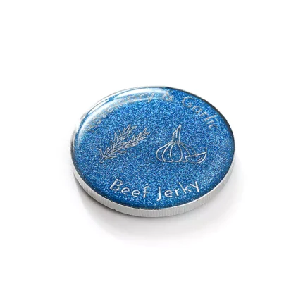 2509-2-Double sided blue glitter with droplet adhesive silver plating