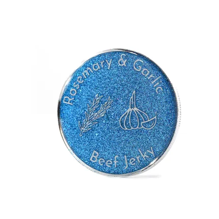 2509-4-Double sided blue glitter with droplet adhesive silver plating