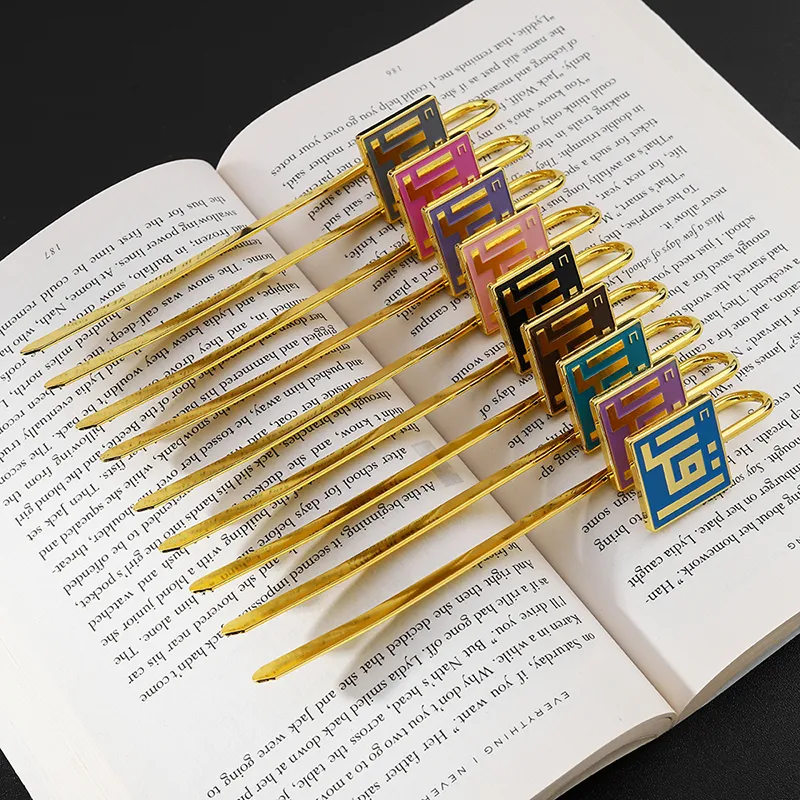 3005-5-Multi colored painted square Ruyi bookmark