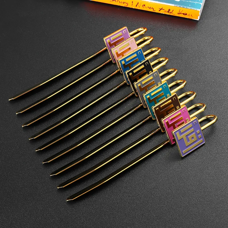 3005-6-Multi colored painted square Ruyi bookmark