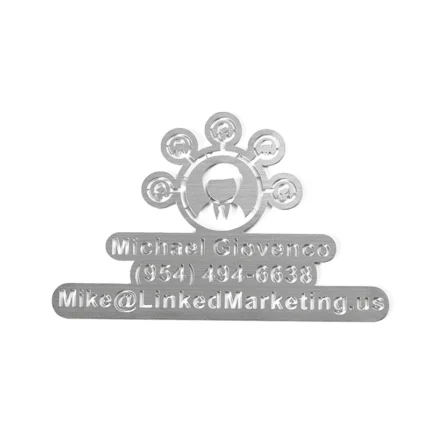 3051-3-Alien avatar contact information brushed stainless steel bo