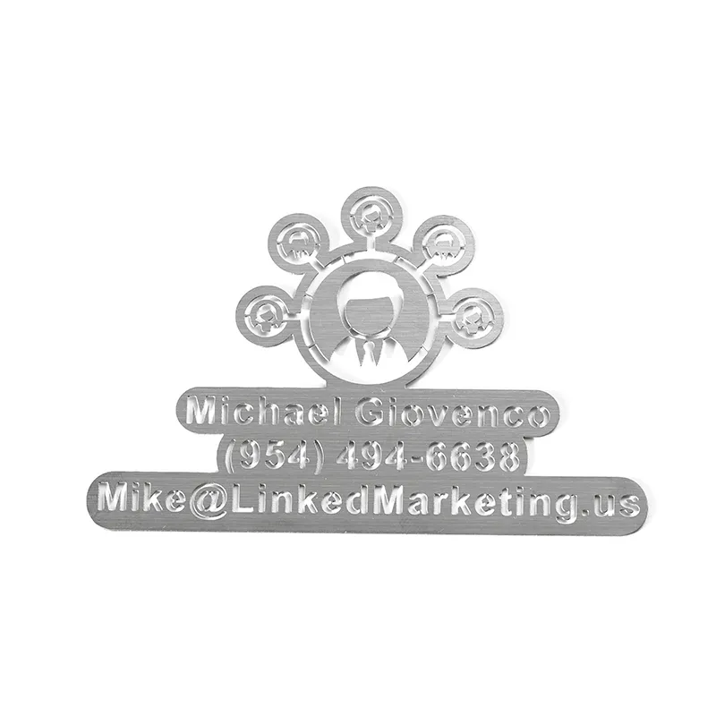 3051-3-Alien avatar contact information brushed stainless steel bo