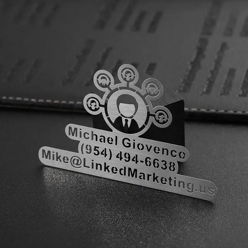 3051-7-Alien avatar contact information brushed stainless steel bo