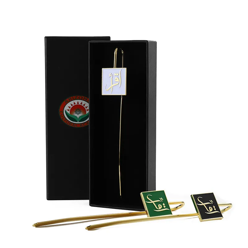 3151-3-Single sided text baked paint imitation gold Ruyi bookmark