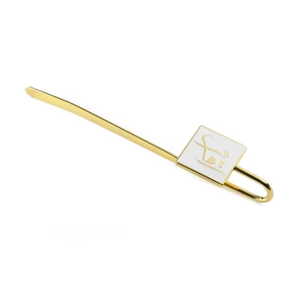 3151-7-Single sided text baked paint imitation gold Ruyi bookmark