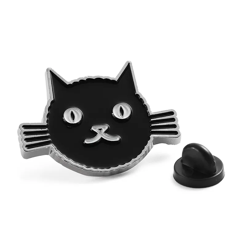 1703-1-Black cartoon kitten soft enamel alien badge 1703-1-Black cartoon kitten soft enamel alien badge