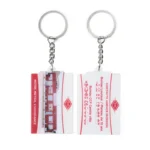 2451-1-Rectangular pink white celebrity wall PVC keychain