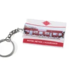 2451-2-Rectangular pink white celebrity wall PVC keychain