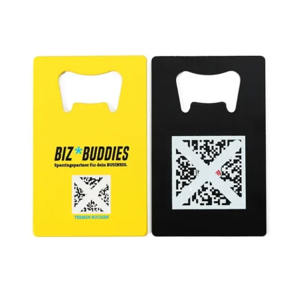 3441-2-Square card yellow black color spray stainless steel bottle opener