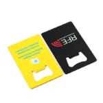 3441-4-Square card yellow black color spray stainless steel bottle opener