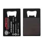 3442-1-Black color spray magnet card stainless steel bottle opener