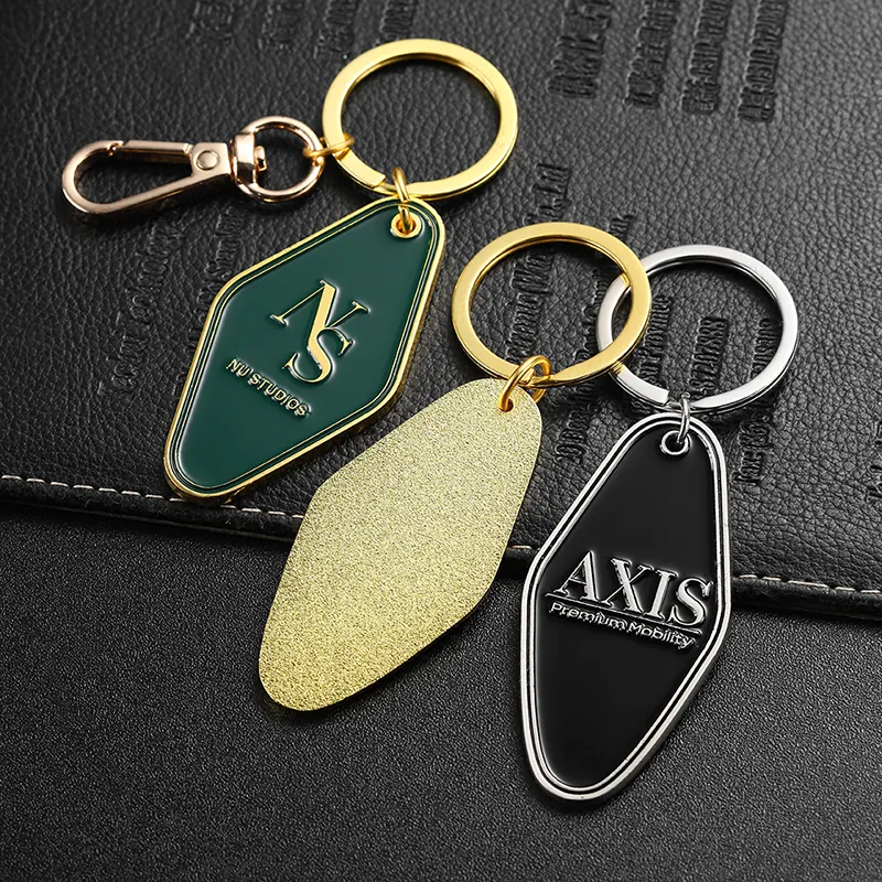 2338-6-Golden painted diamond hotel keychain