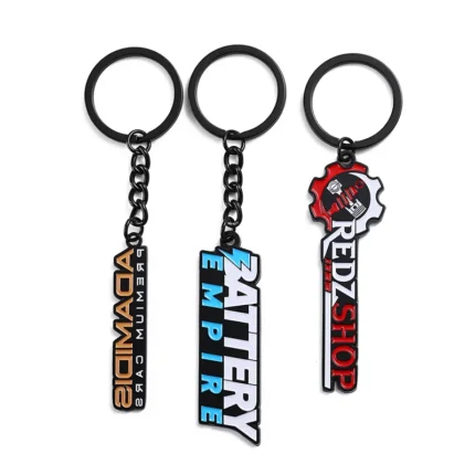 2373-1-Plating black multi-color baking paint name keychain