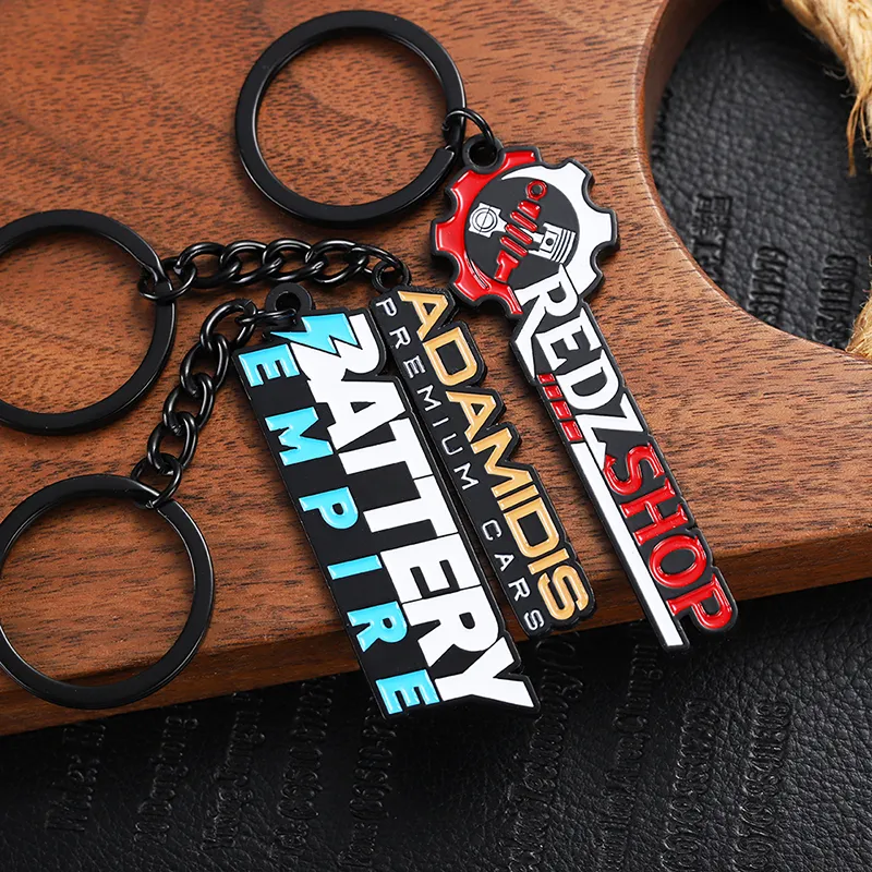 2373-5-Plating black multi-color baking paint name keychain