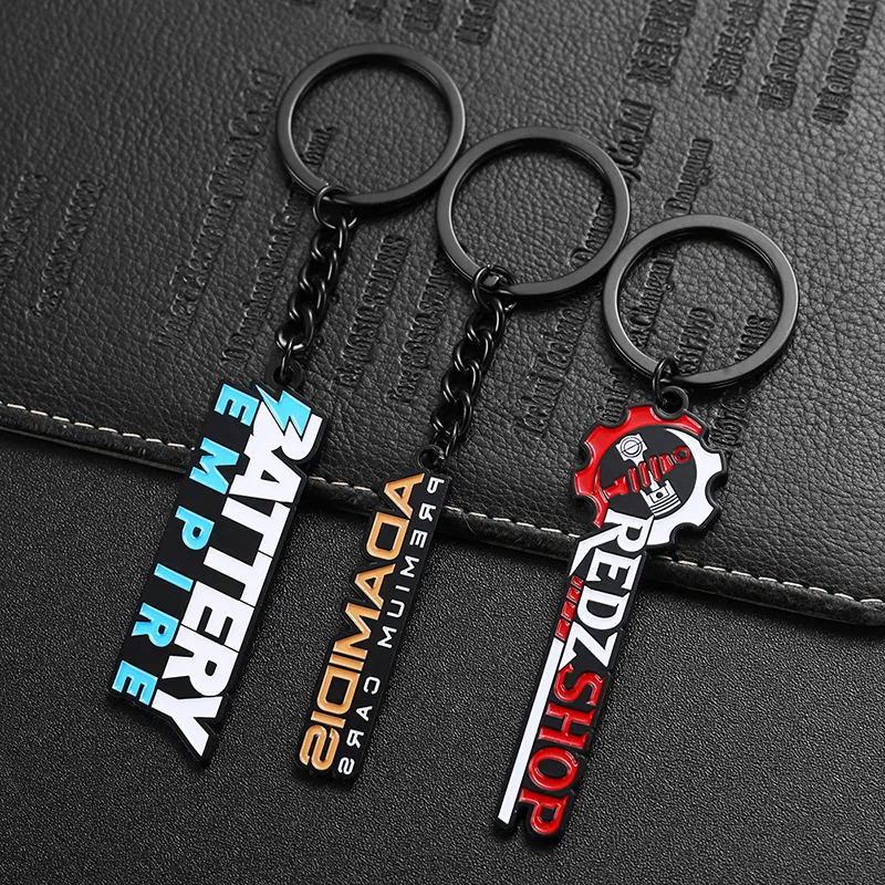 2373-6-Plating black multi-color baking paint name keychain