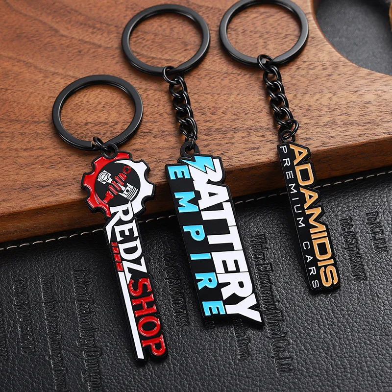 2373-7-Plating black multi-color baking paint name keychain