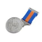 5801-1-Circular text plated with shiny nickel honor shoulder badge