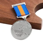 5801-3-Circular text plated with shiny nickel honor shoulder badge