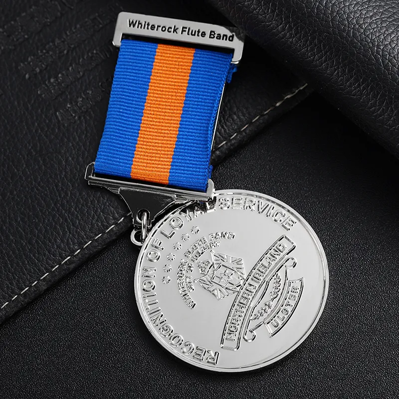 5801-7-Circular text plated with shiny nickel honor shoulder badge