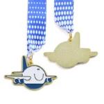 1348-3-Children cartoon airplane silhouette medal