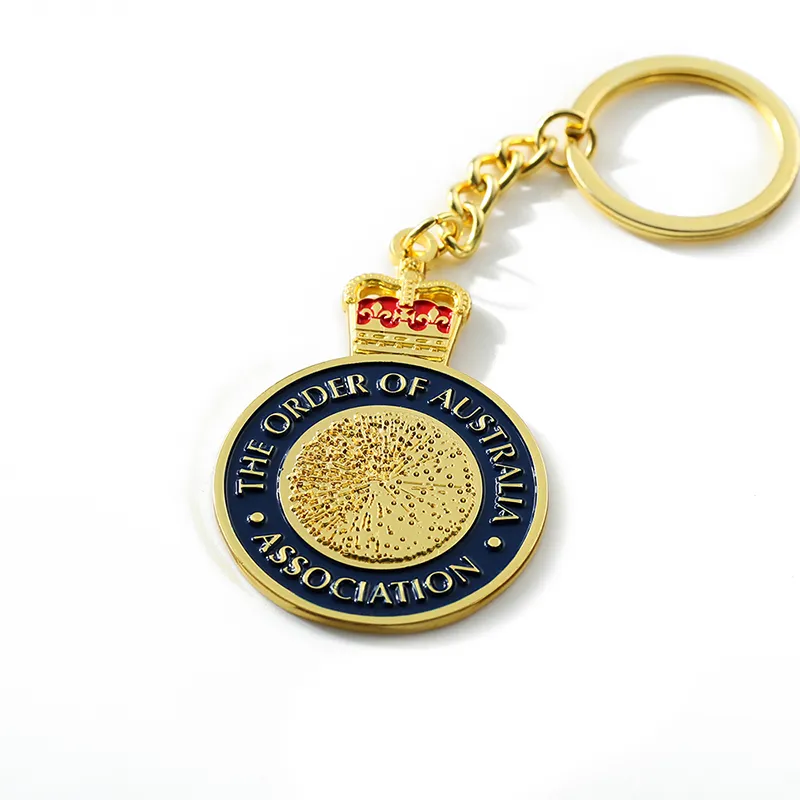 2321-4-Round imitation gold soft enamel keychain