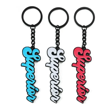 2323-1-Monochrome soft enamel letter keychain