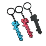 2323-2-Monochrome soft enamel letter keychain