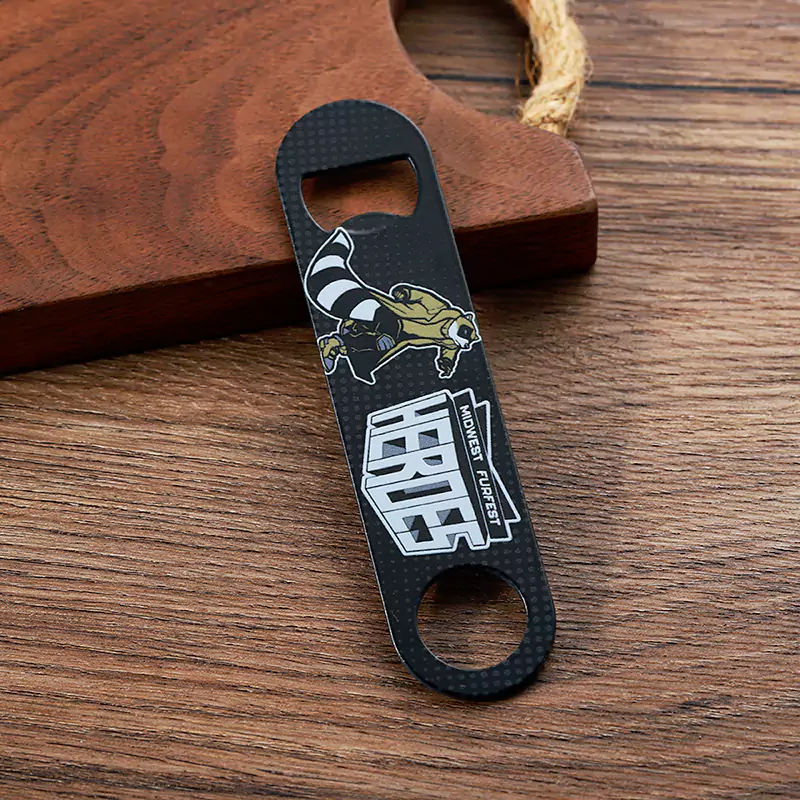 3401-8-Stainless steel black color spray MFF long strip bottle opener