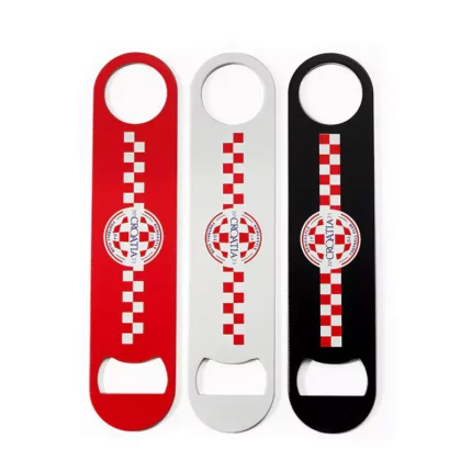 3402-1-Stainless steel color spray Croatian long strip three color bottle opener