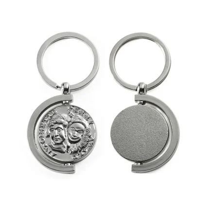 2280-4-Half-frame 3D embossed portrait rotating keychain