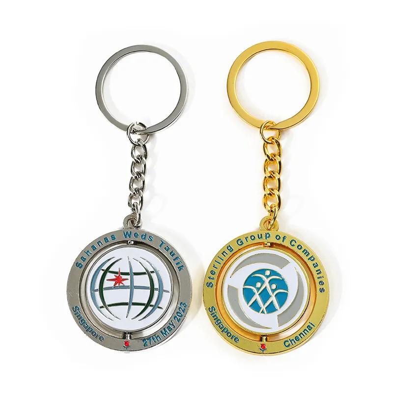 2282-2-Sterling Group enamel rotating keychain