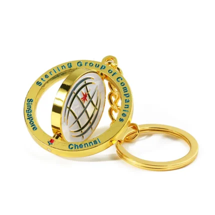 2282-4-Sterling Group enamel rotating keychain