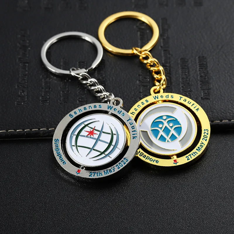 2282-5-Sterling Group enamel rotating keychain