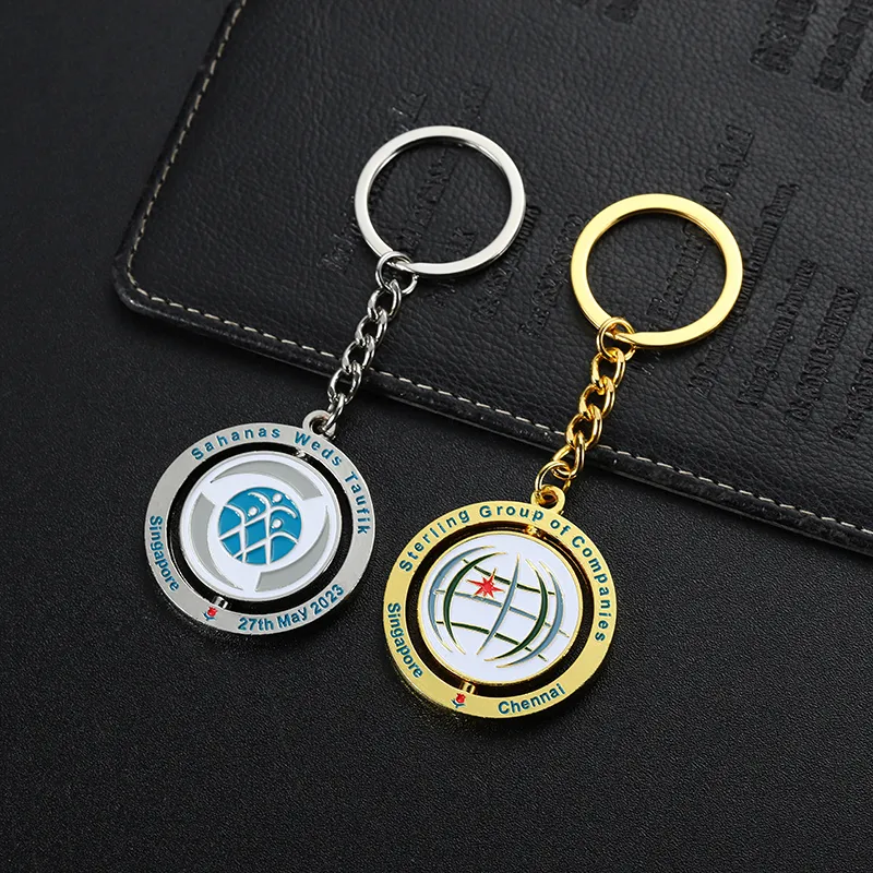 2282-7-Sterling Group enamel rotating keychain