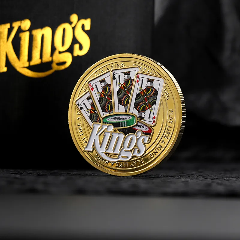 2519-7-Soft enamel spray-painted playing card commemorative coin