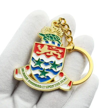 2337-4-Golden painted irregular text keychain