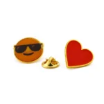 1523-2-Smiling and heart-shaped enamel badge