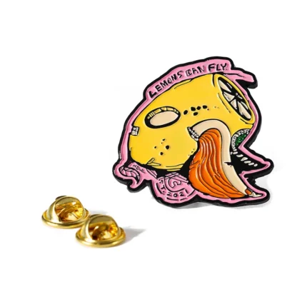 1519-4-Soft enamel lemon art badge