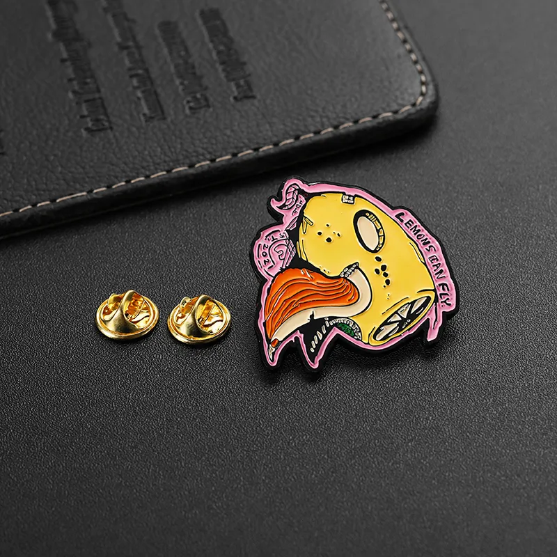 1519-6-Soft enamel lemon art badge
