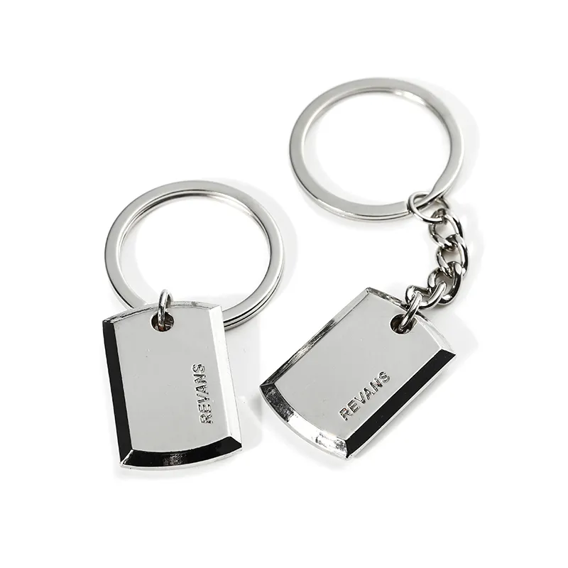 2358-4-Stainless steel engraved silver keychain