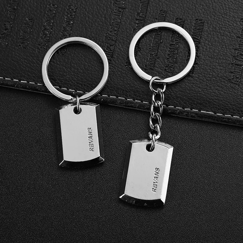 2358-5-Stainless steel engraved silver keychain