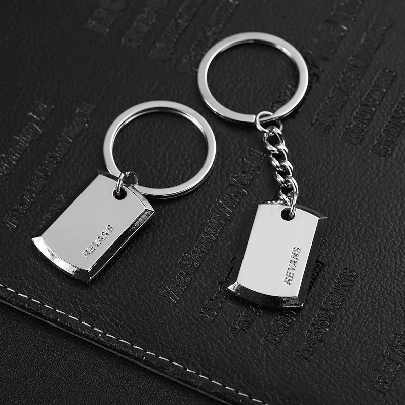 2358-6-Stainless steel engraved silver keychain