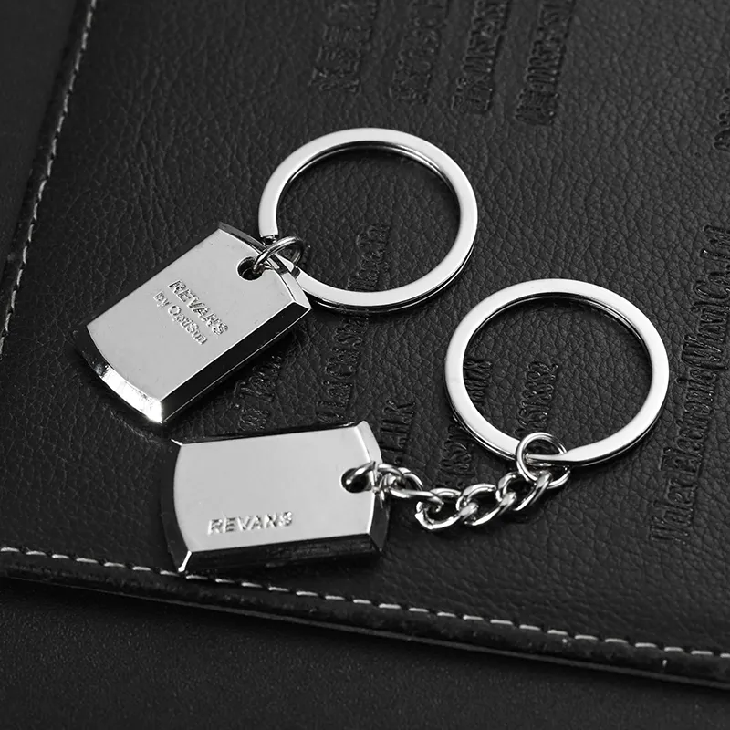 2358-7-Stainless steel engraved silver keychain
