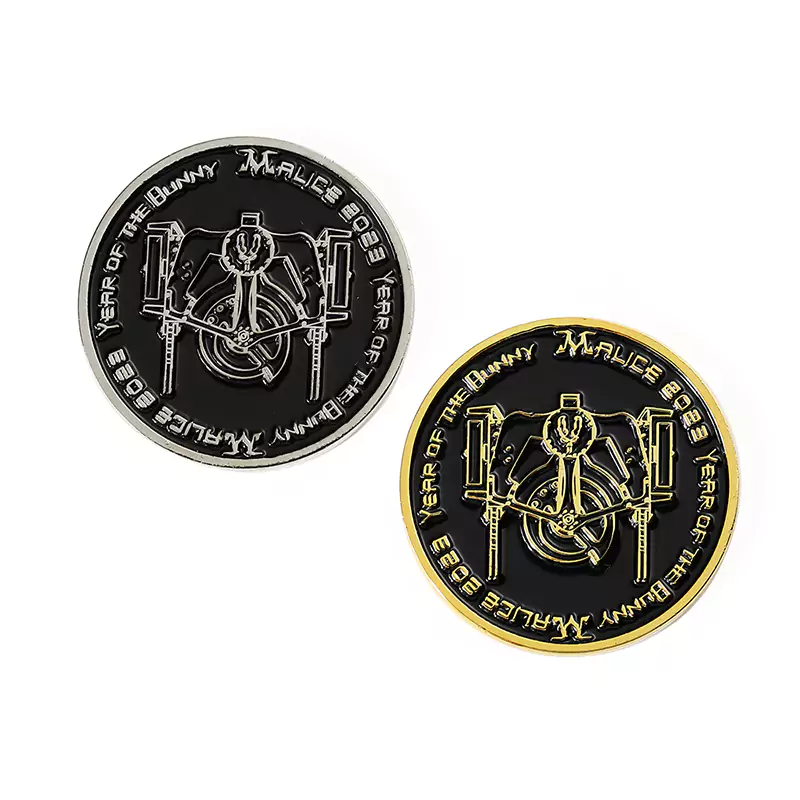 2513-1-Mechanical power shaft black recessed painted commemorative coin 2513-1-Mechanical power shaft black recessed painted commemorative coin
