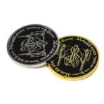 2513-2-Mechanical power shaft black recessed painted commemorative coin