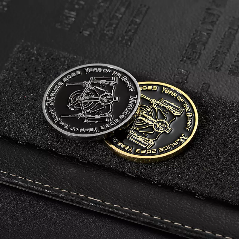 2513-6-Mechanical power shaft black recessed painted commemorative coin