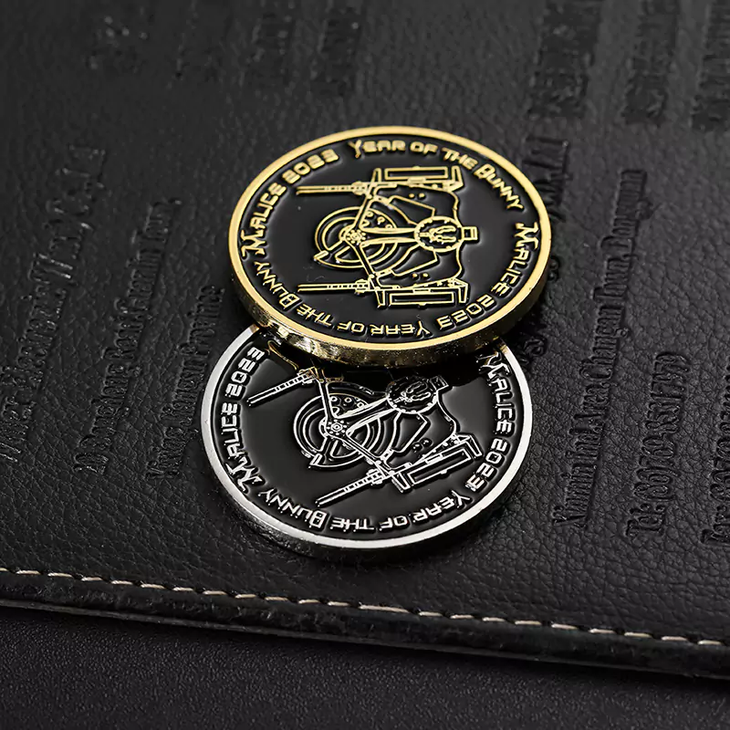 2513-7-Mechanical power shaft black recessed painted commemorative coin