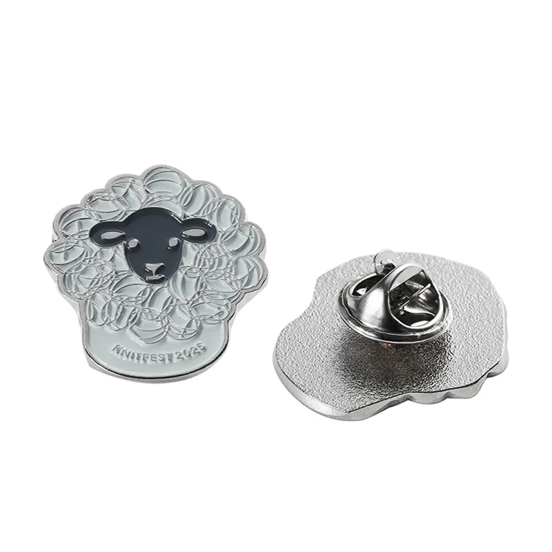 1702-2-KnitFest 2025 Knitted Texture Lamb Metal Pin 1702-2-KnitFest 2025 Knitted Texture Lamb Metal Pin