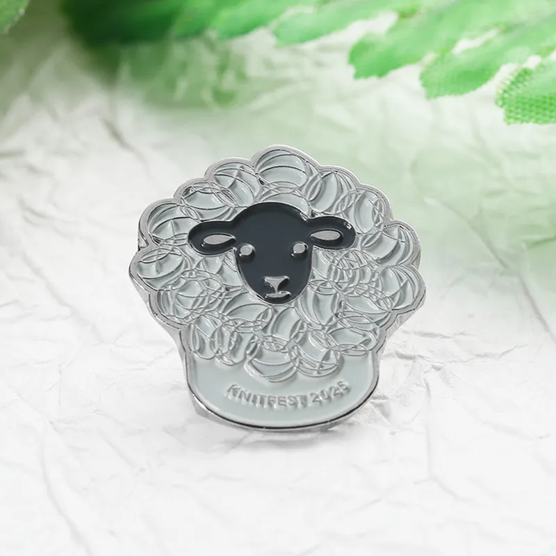 1702-3-KnitFest 2025 Knitted Texture Lamb Metal Pin
