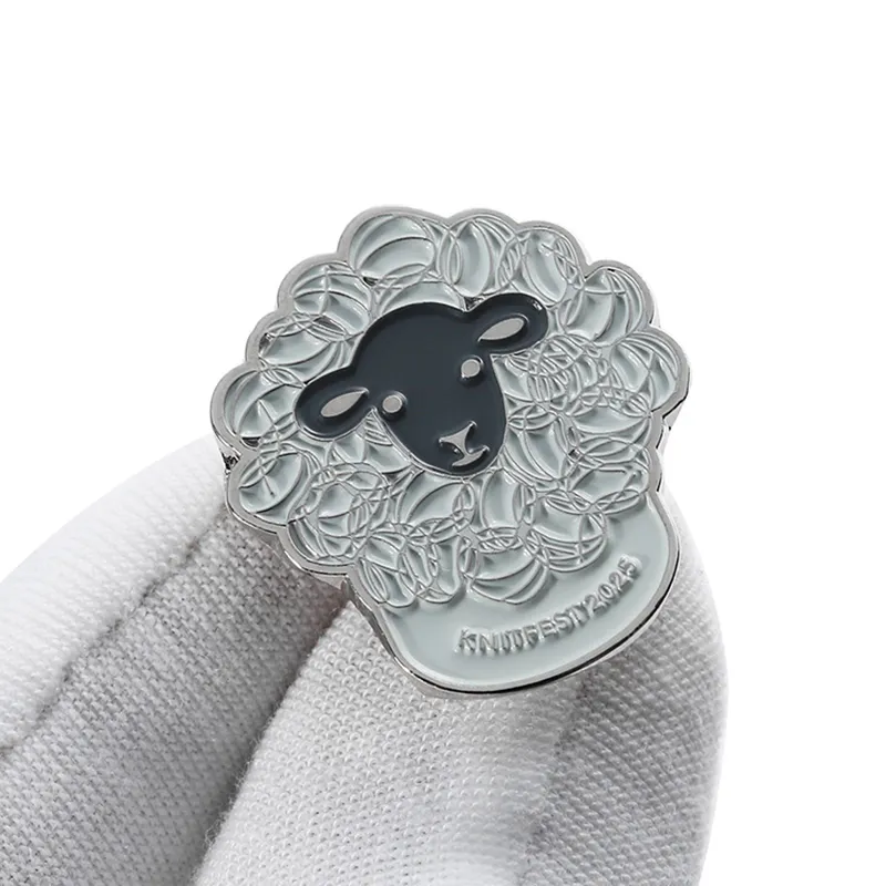 1702-6-KnitFest 2025 Knitted Texture Lamb Metal Pin